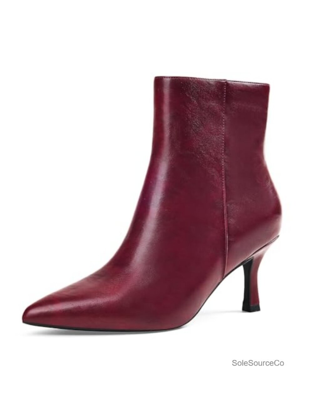 Women's Kitten Heel Pointed Toe Ankle Booties Side Zip Chelsea Boots